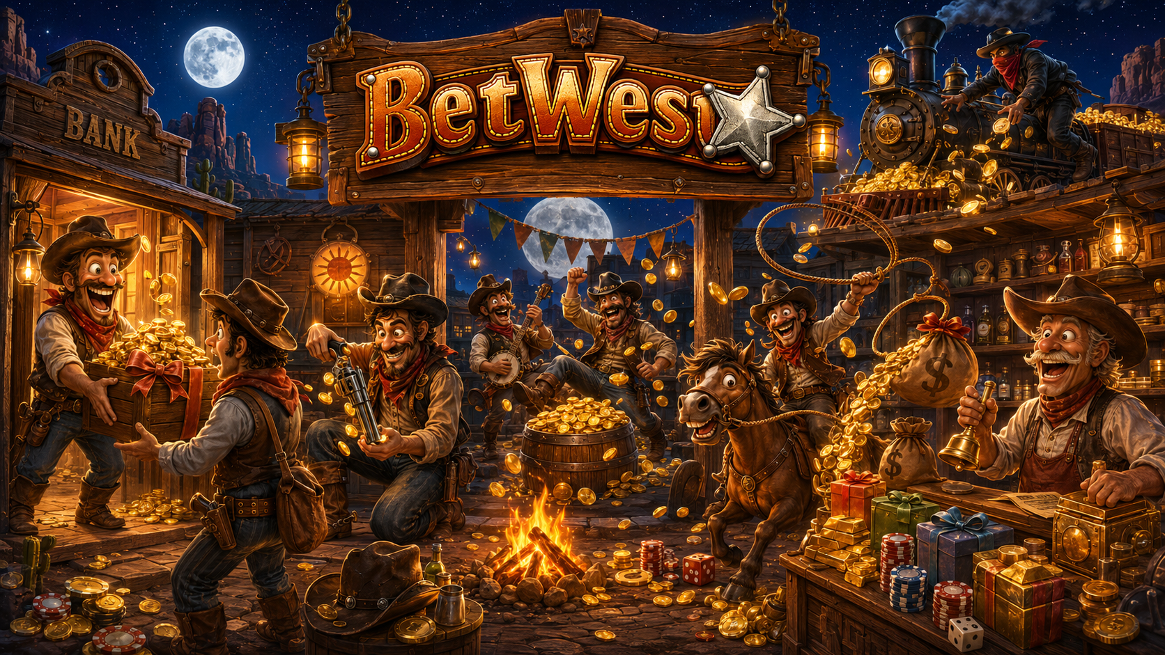 Cowboys vieren bonussen, gratis spins en cashback in het BetWest casino